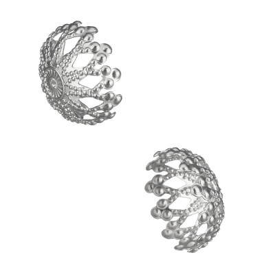 Bead cap cut through 12 x 5,5mm from surgical steel