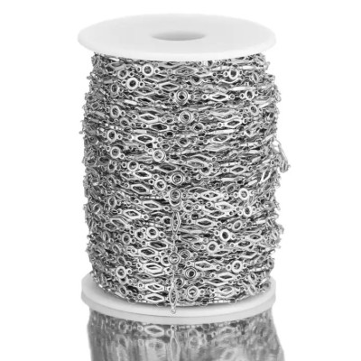 Chain fabric with rhombuses, surgical steel, two color variants