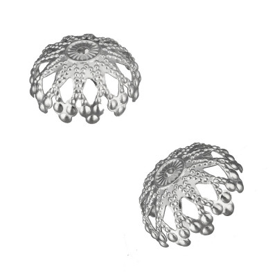 Bead cap cut through 12 x 5,5mm from surgical steel