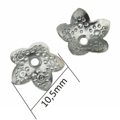 Bead cap, 50pcs, surgical steel