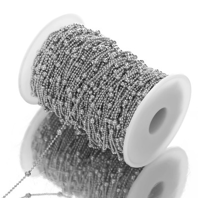 Combined ball chain fabric surgical steel two color variants