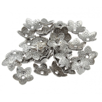 Bead cap, 50pcs, surgical steel