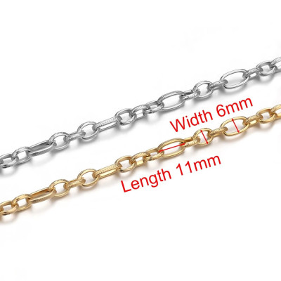 Combined oval chain link surgical steel two color variants