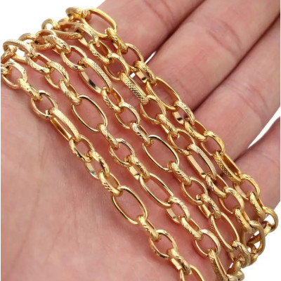 Combined oval chain link surgical steel two color variants