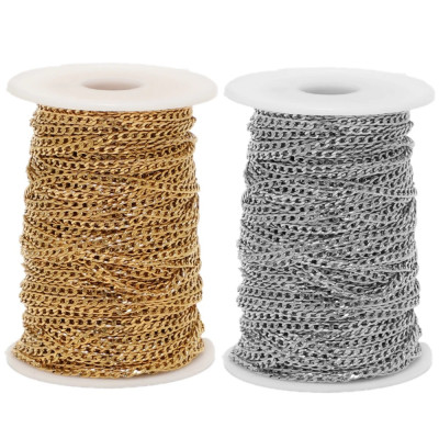 Curb Chain Fabric – 3 mm Diamond-Cut Links