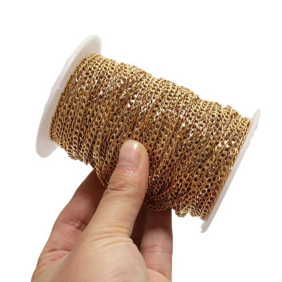 Curb Chain Fabric – 3 mm Diamond-Cut Links