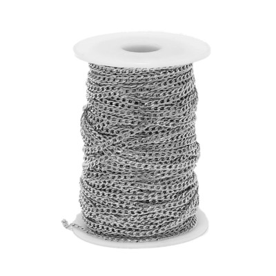 Curb Chain Fabric – 3 mm Diamond-Cut Links