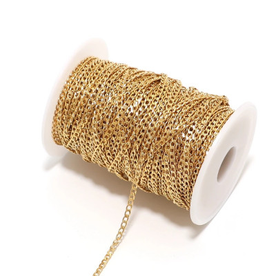 Curb Chain Fabric – 3 mm Diamond-Cut Links