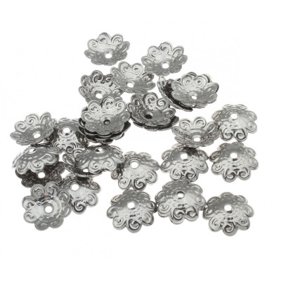 Bead cap, 50pcs, surgical steel