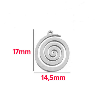 Pendant spiral smaller surgical steel