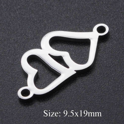 Connector connected hearts surgical steel