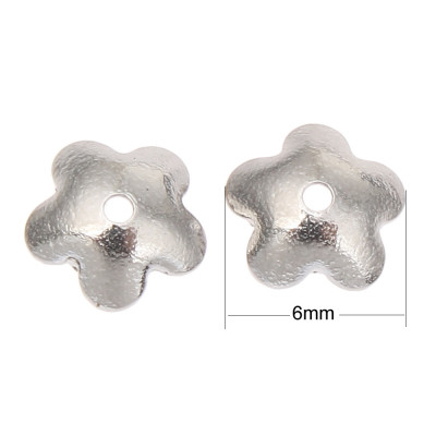 Bead cap smooth flower 6mm from surgical steel