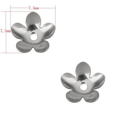 Bead cap smooth flower 7,5 x 7,5mm from surgical steel