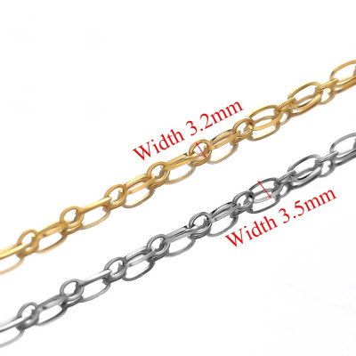 Chain link thin oval links surgical steel