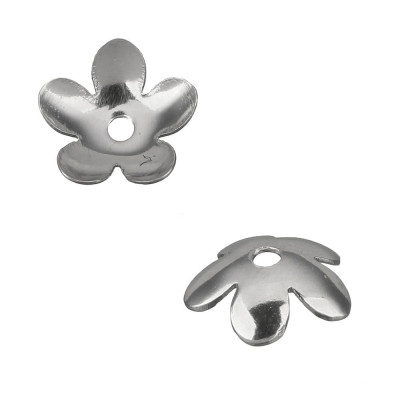Bead cap smooth flower 7,5 x 7,5mm from surgical steel