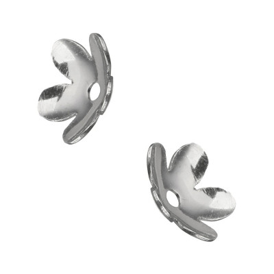 Bead cap smooth flower 7,5 x 7,5mm from surgical steel