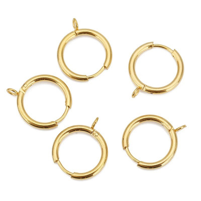 Ring smooth earring with horizontal or vertical eye surgical steel