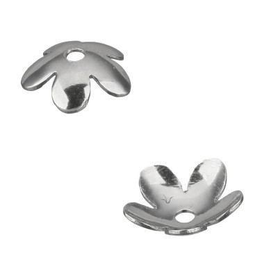 Bead cap smooth flower 7,5 x 7,5mm from surgical steel