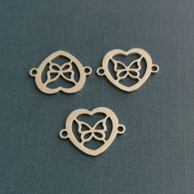 Heart connector with bow made of surgical steel