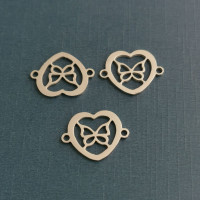 Heart connector with bow made of surgical steel