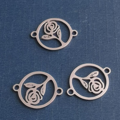 Connector wheel with rose surgical steel