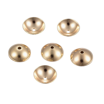 Smooth cap 8mm in gold galvanization surgical steel