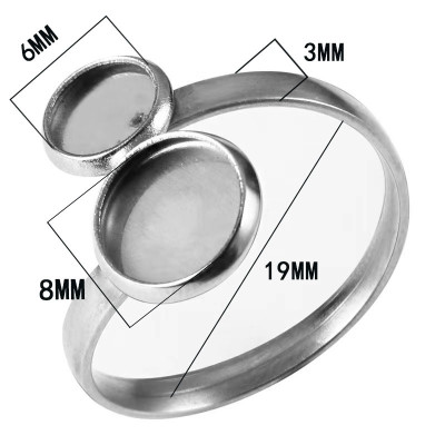 Prstýnek s kulatými miskami chirurgická ocel dvě varianty