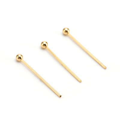 Rivet with 2mm ball 20mm gold electroplating surgical steel