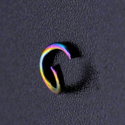 Connecting ring open colored galvanization 5 x 1mm made of surgical steel