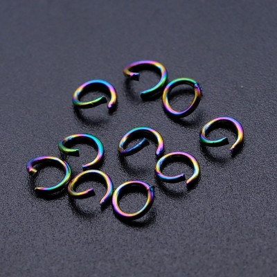 Connecting ring open colored galvanization 5 x 1mm made of surgical steel