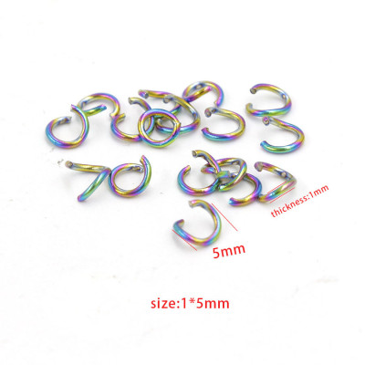 Connecting ring open colored galvanization 5 x 1mm made of surgical steel