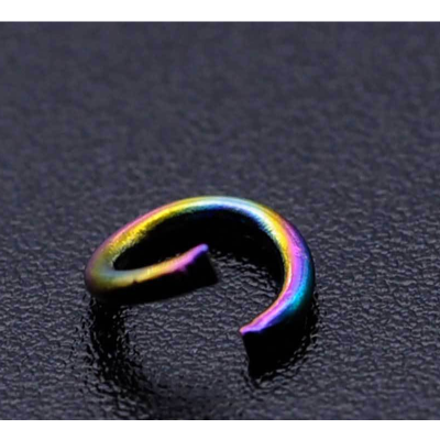 Connecting ring open colored galvanization 7 x 1mm made of surgical steel