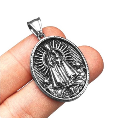 Virgin Mary surgical steel pendant