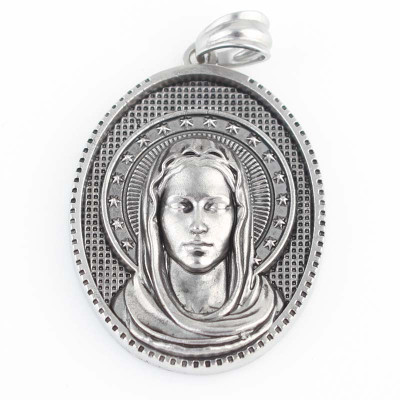 Virgin Mary surgical steel pendant