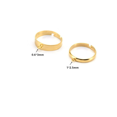 Ring with eyelet 3 or 5 mm surgical steel gold galvanization