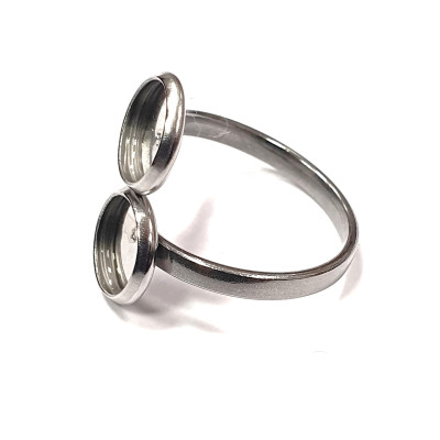 Ring with round 8 mm bowls, surgical steel