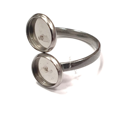 Ring with round 8 mm bowls, surgical steel