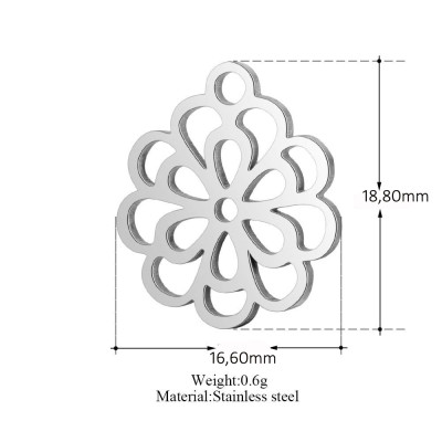 Pendant flower larger surgical steel