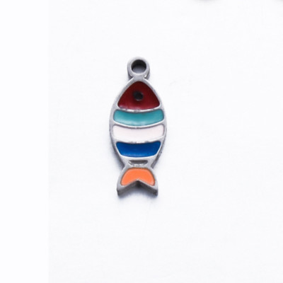 Surgical steel fish pendant