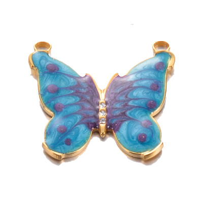 Connector butterfly surgical steel gold galvanization