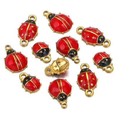 Ladybug pendant two sizes surgical steel