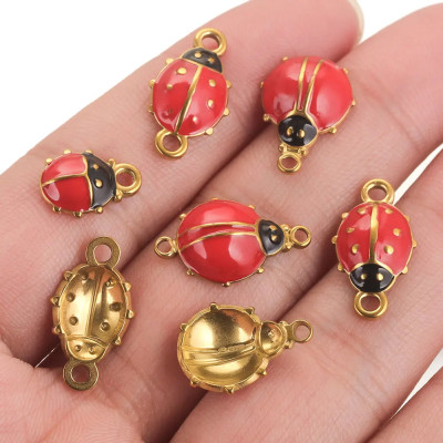 Ladybug pendant two sizes surgical steel