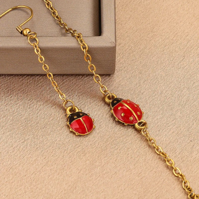 Ladybug pendant two sizes surgical steel