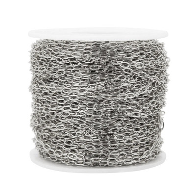Light chain with oval links 4 x 2.6mm in two color options surgical steel 304