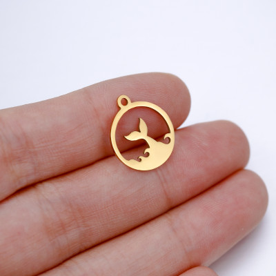 Surgical steel tail fin pendant