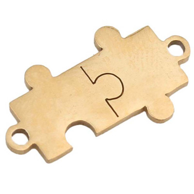 Surgical steel puzzle connector, two color variants