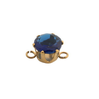 Connector with colored stone surgical steel gold galvanization