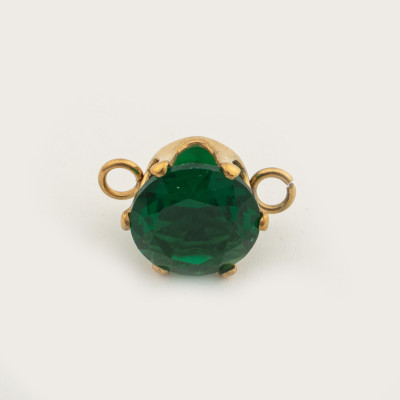 Connector with colored stone surgical steel gold galvanization