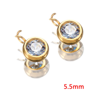 Pendant with crystal stone, surgical steel, gold plating