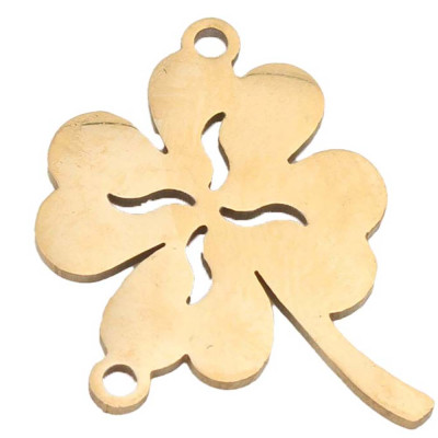 Lucky four-leaf clover connector surgical steel